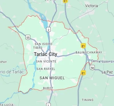 Map of Tarlac province, Philippines