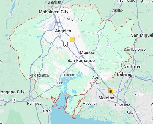 Map of Pampanga province, Philippines